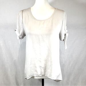 Meraki white tie sleeve flowy top size small